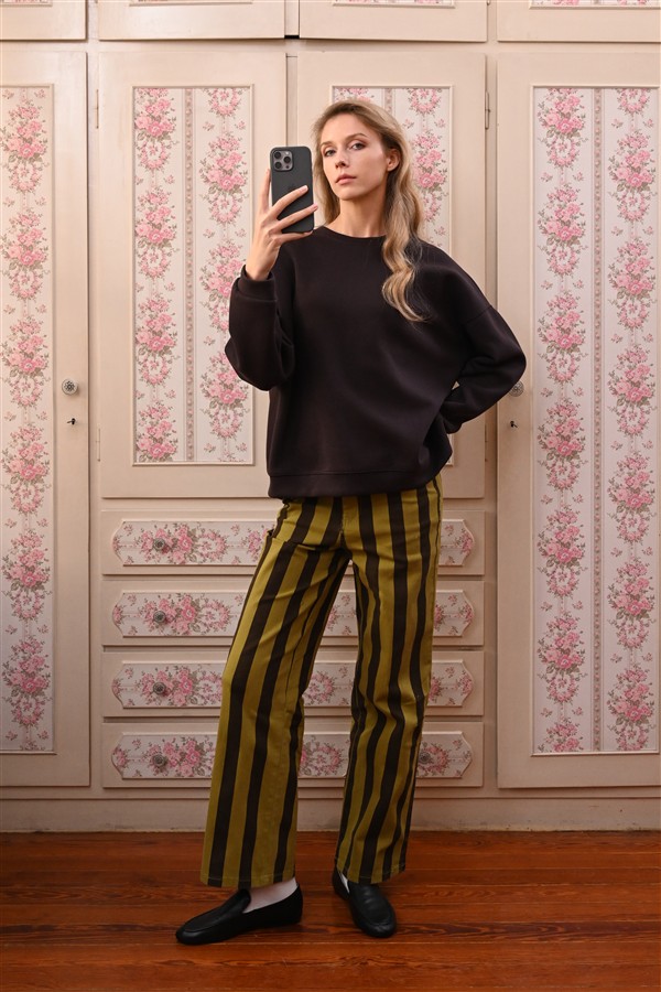 BOOM 003 STRIPES PANTS OLIVE